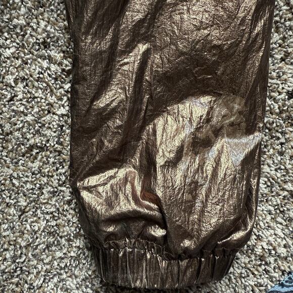 BLANKNYC Good Vibrations Reversible Metallic Windbreaker Jacket M Gold Silver - Picture 7 of 14